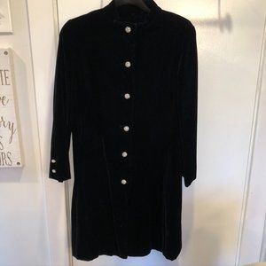 Black silk velvet formal coat